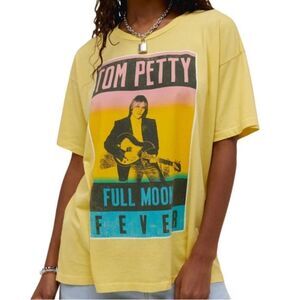 Daydreamer LA Tom Petty Full Moon Fever Merch Graphic Band Tee in Yellow Bloom